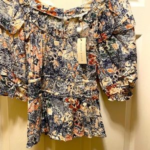 NWT Moon River Cropped Blouse